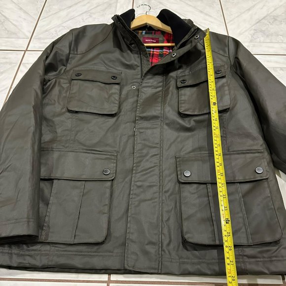 Samuel Windsor Jacket Men's XL Olive Button Parka Utility Coat Flannel Lining - Picture 4 of 13